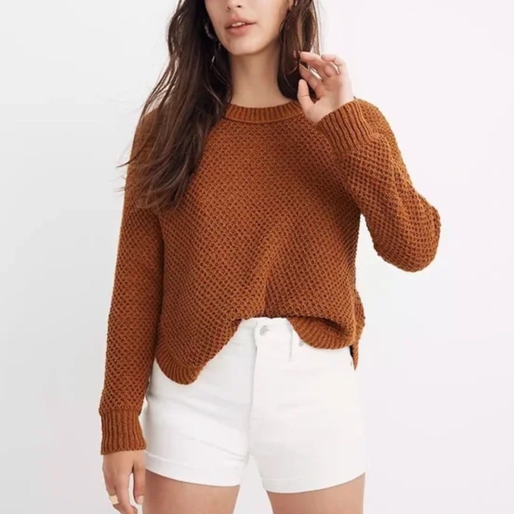 Madewell terra cotta knit fall sweater size XS